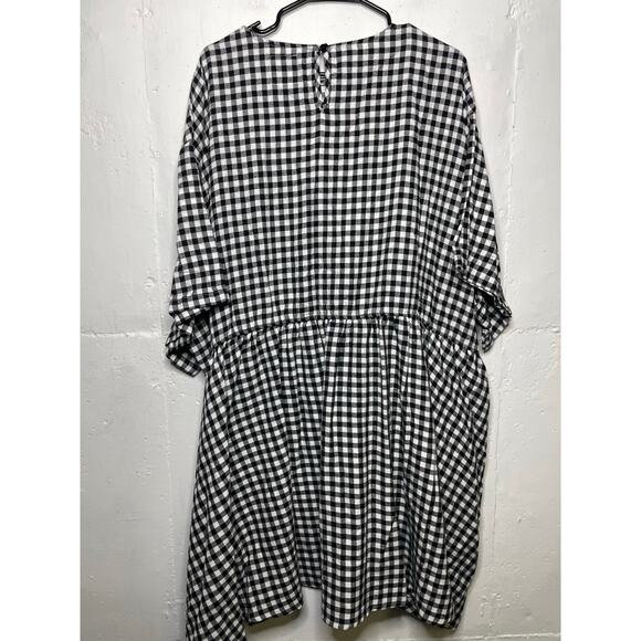 Shiny by Nature 5XL Black White Gingham Print Tunic Dress - Picture 6 of 7